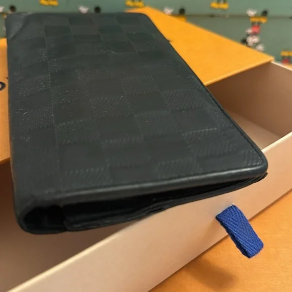 Authentic Louis Vuitton long leather wallet damier black - Picture 6 of 11